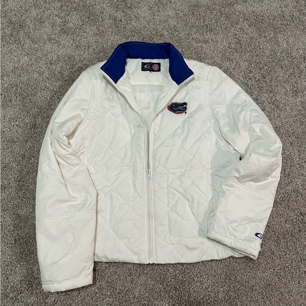 Florida gators white vintage light puffer jacket university of florida
